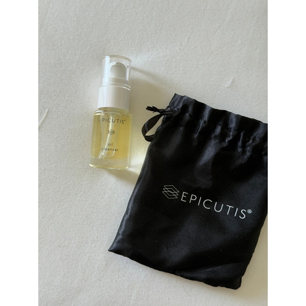 Epicutis Oil Cleanser Travel Size with Black Satin Drawstring Pouch New